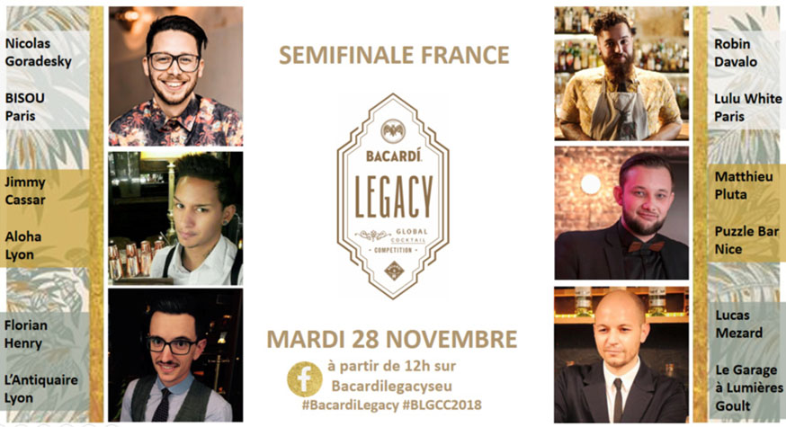 Bacardi Legacy Cocktail Competition 2018 : les Finalistes France