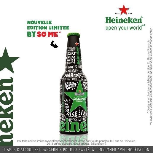 Edition limitée 2013 Heineken by So Me // © Page Fan Facebook France