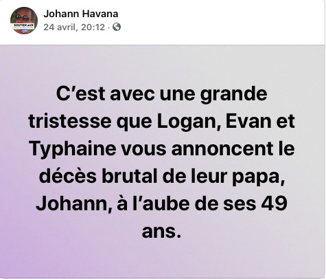 RIP Johann Guiheux dit "Johann Havana". 