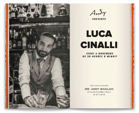 Luca Cinalli : guest bartender du Andy Wahloo à Paris