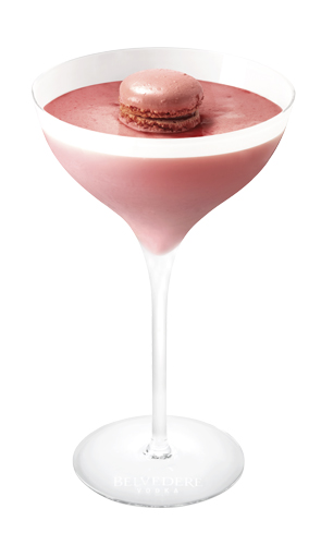 Cocktail Belvedere Gimlet featuring Raspberry Macaron
